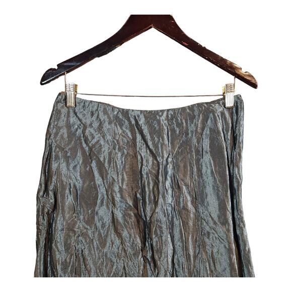 Ralph Lauren Black Label Crinkled Metallic Bubble Skirt in Gunmetal Women's 6 - Picture 4 of 5